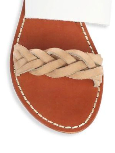 Shop Soludos Braided Leather Slides In White