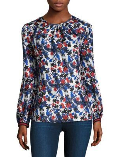 Shop Milly Mandy Hibiscus Print Top In Multi