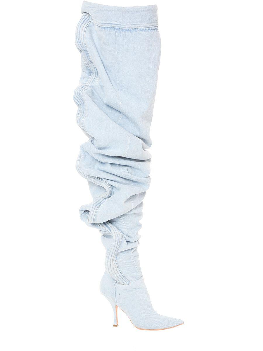 thigh high ruched boots