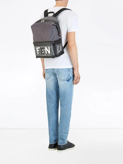 Shop Fendi Shadow Logo Backpack In F1107
