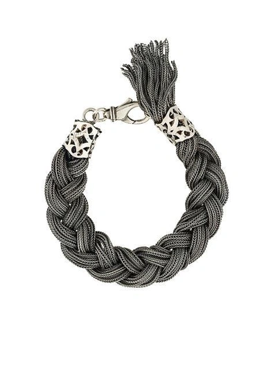 Shop Emanuele Bicocchi Thick Cable Bracelet In Metallic