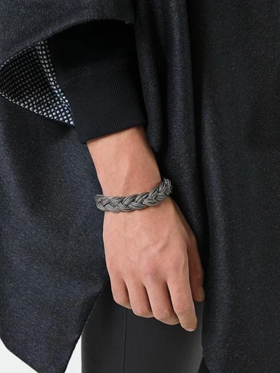 Shop Emanuele Bicocchi Thick Cable Bracelet In Metallic