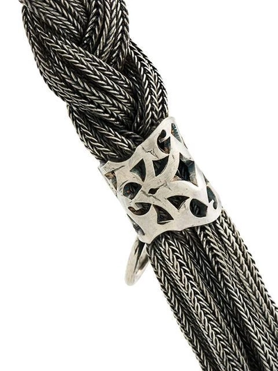 Shop Emanuele Bicocchi Thick Cable Bracelet In Metallic
