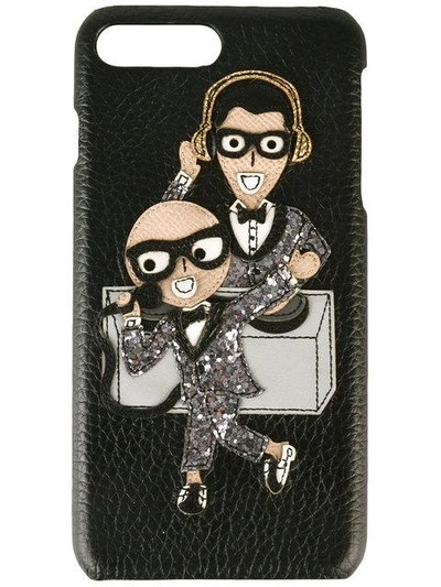 Shop Dolce & Gabbana Designer Patch Iphone 7 Plus Case - Black