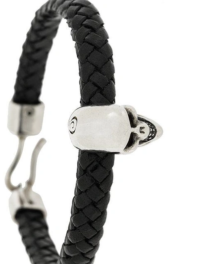 Shop Alexander Mcqueen Skull Detail Bracelet In Black