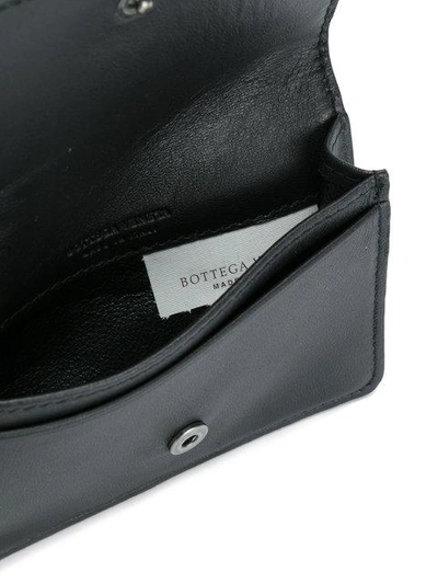 Shop Bottega Veneta Intrecciato Weave Card Case In Black