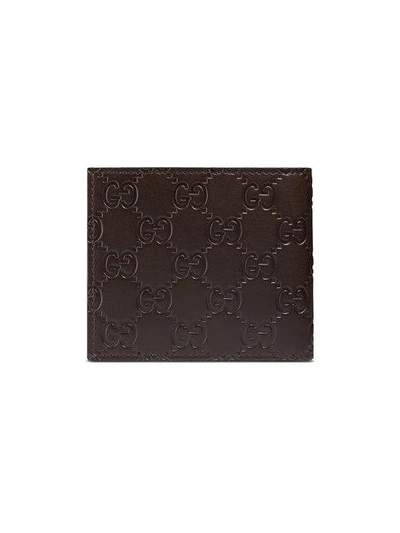 Shop Gucci Signature Wallet In Brown