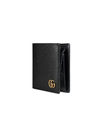 Shop Gucci Gg Marmont Leather Coin Wallet In Black