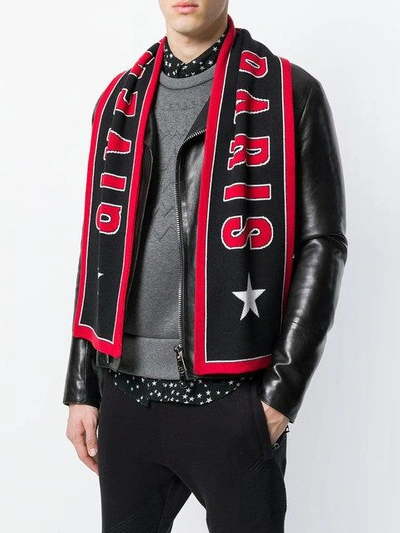 Givenchy Paris Knit Scarf In Black
