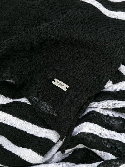 Shop Saint Laurent Striped Scarf In Black