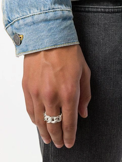 Shop Maison Margiela Chain-link Ring In Metallic