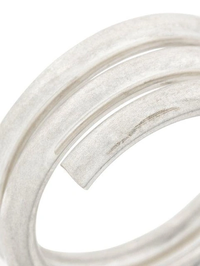 Shop Maison Margiela Spiral Ring In Metallic