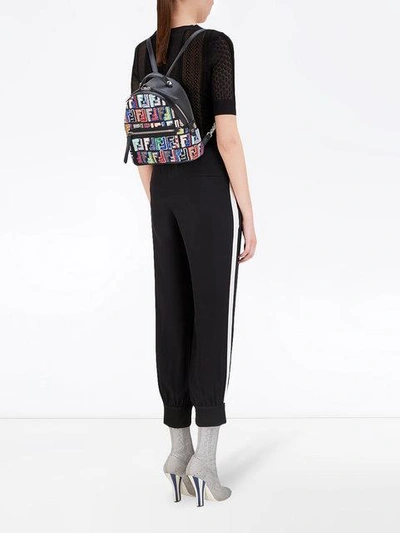 Shop Fendi Sequin Embellished Backpack In Black