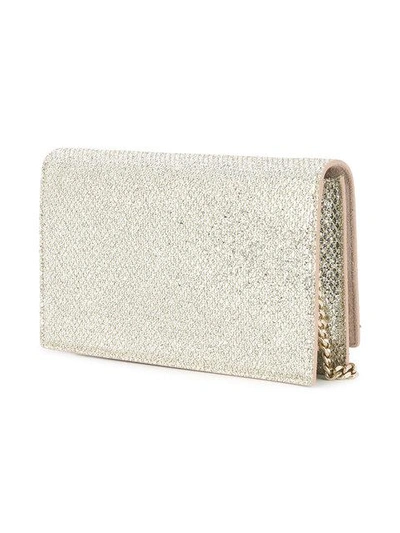 Shop Jimmy Choo Florence Sparkly Crossbody Bag In Silver