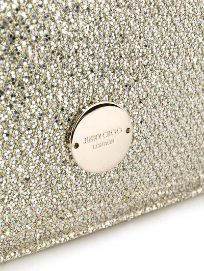 Shop Jimmy Choo Florence Sparkly Crossbody Bag In Silver