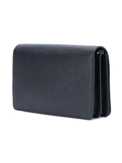 Shop Prada Saffiano Wallet Bag - Black