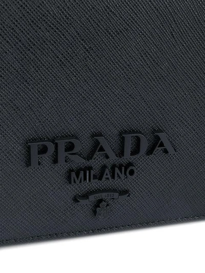 Shop Prada Saffiano Wallet Bag - Black
