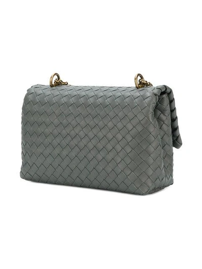 Shop Bottega Veneta New Light Grey Intrecciato Nappa Baby Olimpia Bag In 8522 New Light Grey