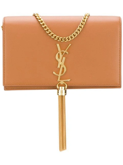 Shop Saint Laurent Kate Tassel Chain Wallet