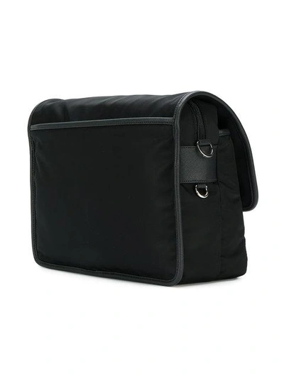 Shop Prada Nylon Clip Satchel In Black