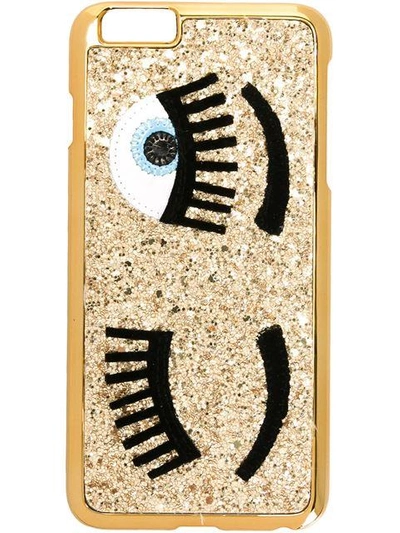 Shop Chiara Ferragni Flirting Iphone 6 Plus Case - Metallic