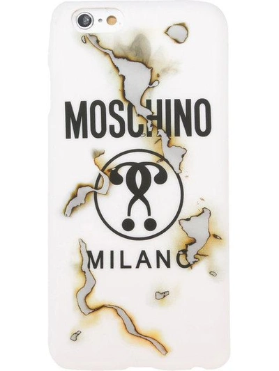 Shop Moschino 'it's Lit' Burned Iphone 6 Case - White