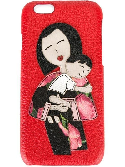 Shop Dolce & Gabbana Family Patch Iphone 6 Case In Red