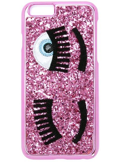 Shop Chiara Ferragni Flirting Glitter Iphone 6 Case In Pink