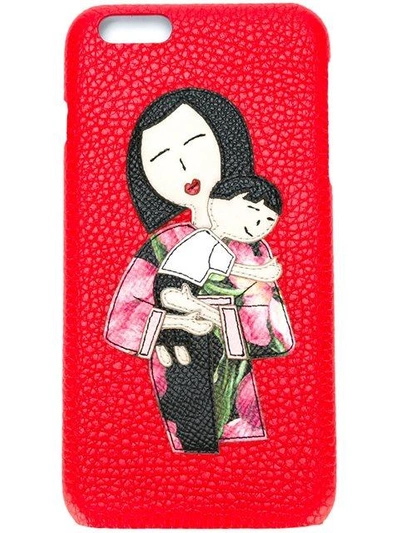 Shop Dolce & Gabbana Family Patch Iphone 6 Plus Case In Red