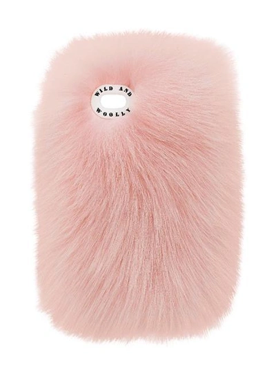 Shop Wild And Woolly 'frances' Iphone 6/6s-hülle Mit Pelzbesatz In Pink