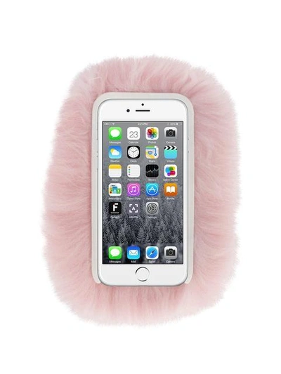 Shop Wild And Woolly 'frances' Iphone 6/6s-hülle Mit Pelzbesatz In Pink