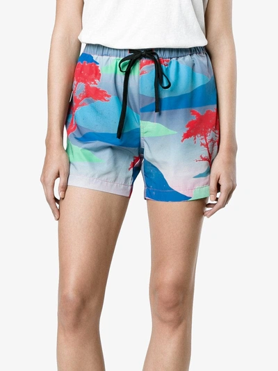 Shop Double Rainbouu Moon Safari Night Swim Shorts In Multicolour