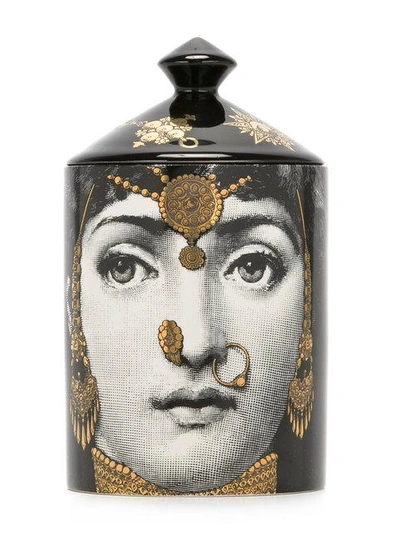 Shop Fornasetti Golden Burlesque Scented Candle (300g) In Black