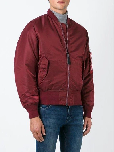 Shop Alpha Industries Classic Bomber Jacket In Red