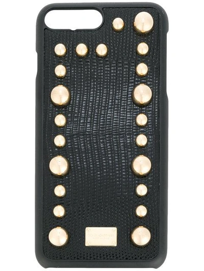 Shop Dolce & Gabbana Embellished Iphone Cover In Black