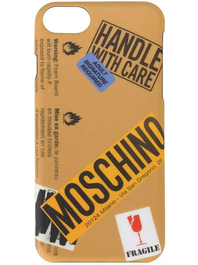 Shop Moschino Logo Warning Sign Iphone 6 Case - Multicolour