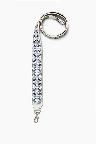 Shop Rebecca Minkoff Geo Embroidery Guitar Strap In Bianco Multi