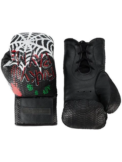 Shop Elisabeth Weinstock Manila Painted Boxing Gloves In Black