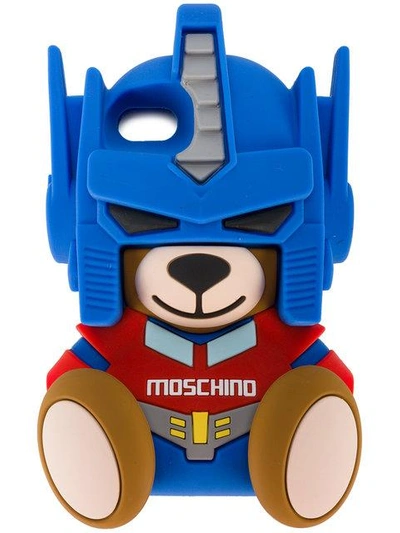 Shop Moschino Transformer Teddy Iphone 7 Case In Blue