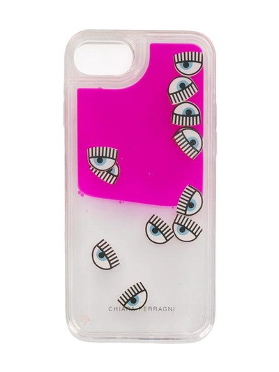Shop Chiara Ferragni Eyes Gel Iphone 7 Case In Pink