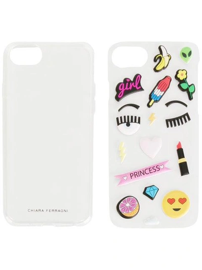 Shop Chiara Ferragni Stickers Iphone 6s/7 Case In White