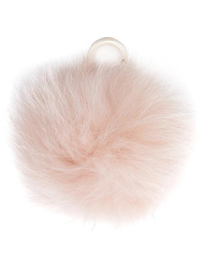 Shop Yves Salomon Keychain Fox Tassel - Pink
