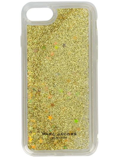 Shop Marc Jacobs Glitter Iphone 7 Case - Metallic