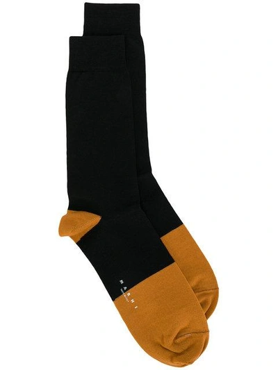 Shop Marni Colour Block Ankle Socks - Black