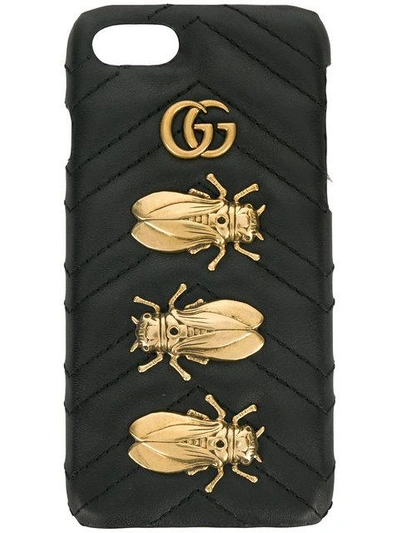 Shop Gucci Iphone 6/7-hülle Mit Bienen-details In Black
