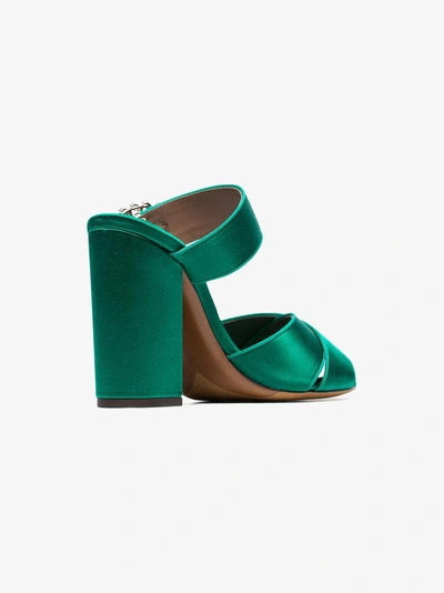 Shop Tabitha Simmons Green Reyner 100 Satin Mules