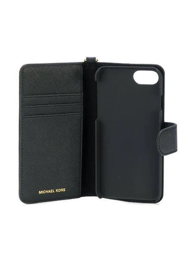 Shop Michael Michael Kors Folio Iphone 7 Case - Black