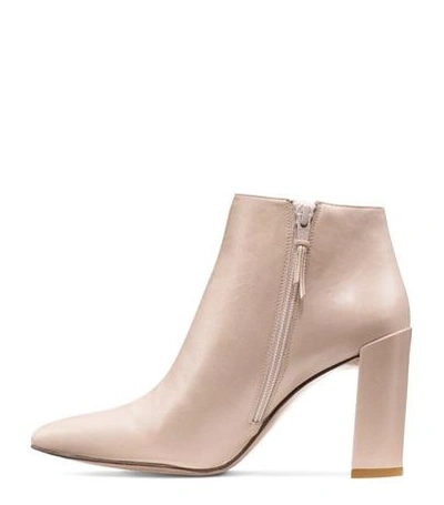 Shop Stuart Weitzman The Pure Bootie In String Beige Nappa Leather