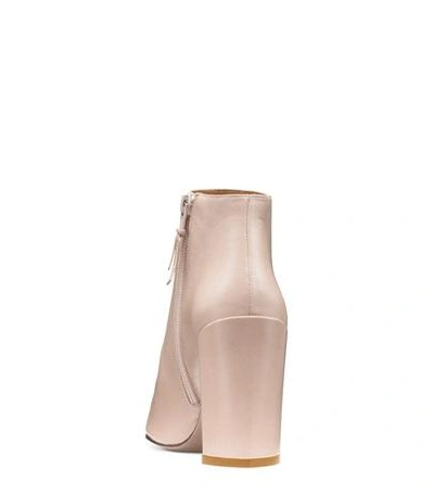 Shop Stuart Weitzman The Pure Bootie In String Beige Nappa Leather
