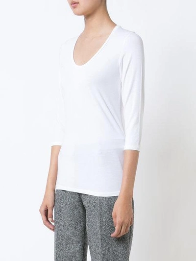 Shop Majestic Scoop Neck Top In White